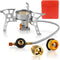Camping Stove with Fuel Canister Adapter Portable Collapsible Gas Stove with Piezo Ignition-3900W-Lightweight-Windproof-Butane Adapter Camping and Backpacking Mini Stove Kit for Hiking